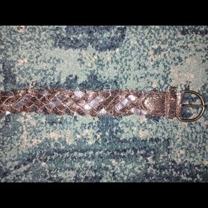 Silver&Bronze Sequins Braided Belt